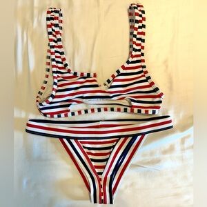 NWOT  - Frankie’s Bikinis Striped Set - Size S